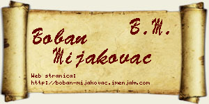 Boban Mijakovac vizit kartica